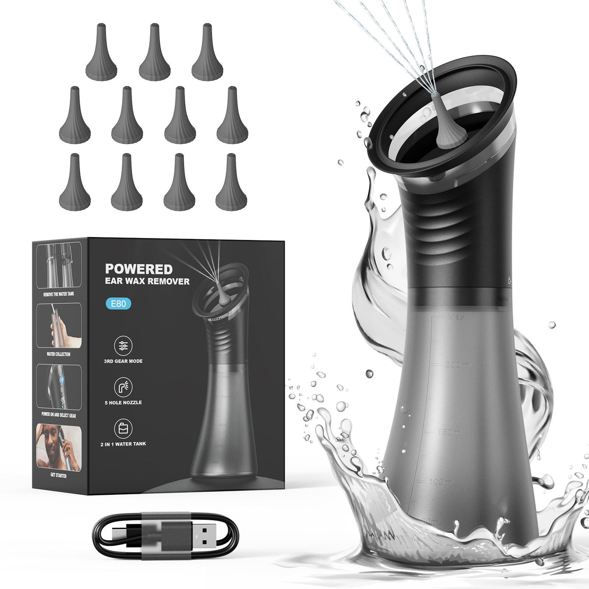 Irrigador Eléctrico para Lavado de Oídos